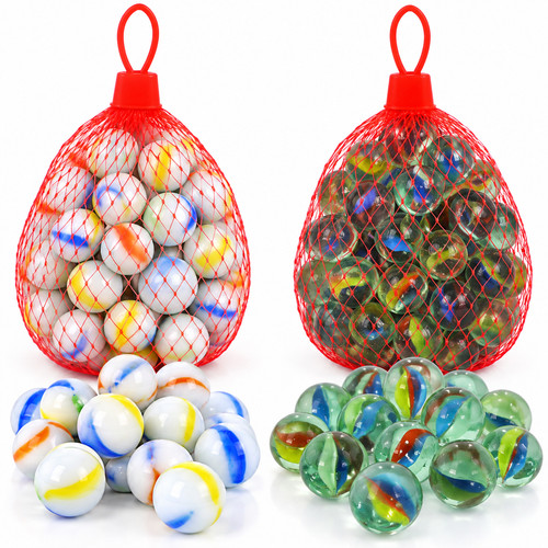Glass marbles net - marbles, bag