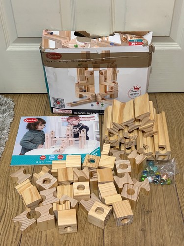 Wooden marble run game - marble,