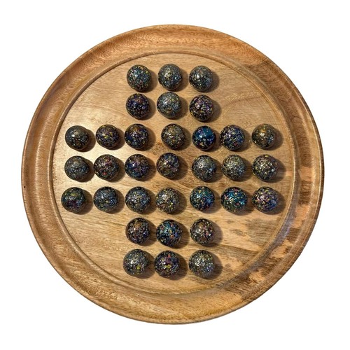 30cm diameter wooden solitaire - wooden,